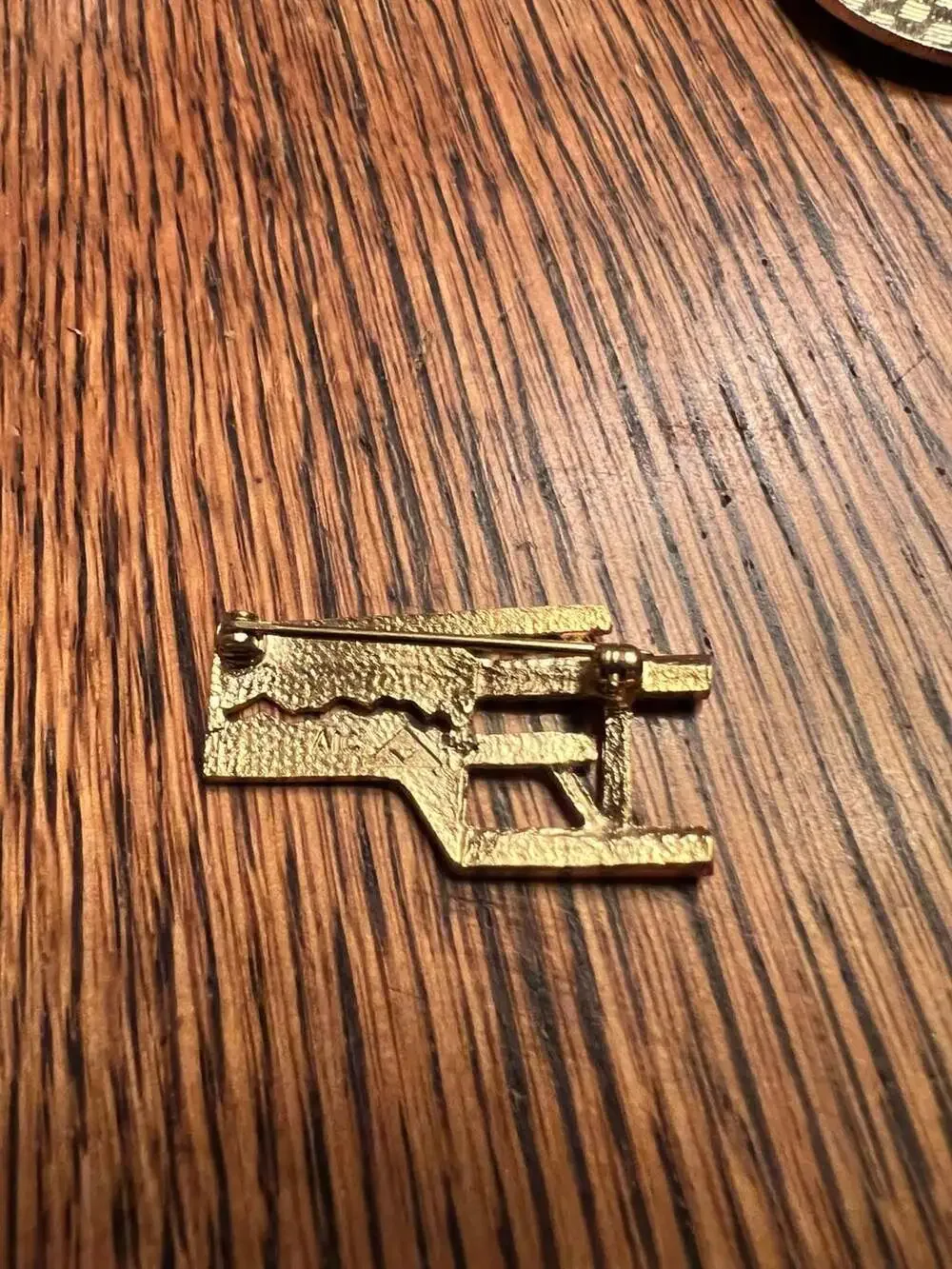 AIC Vintage Gold Tone Broken Chair Figural Brooch Pin